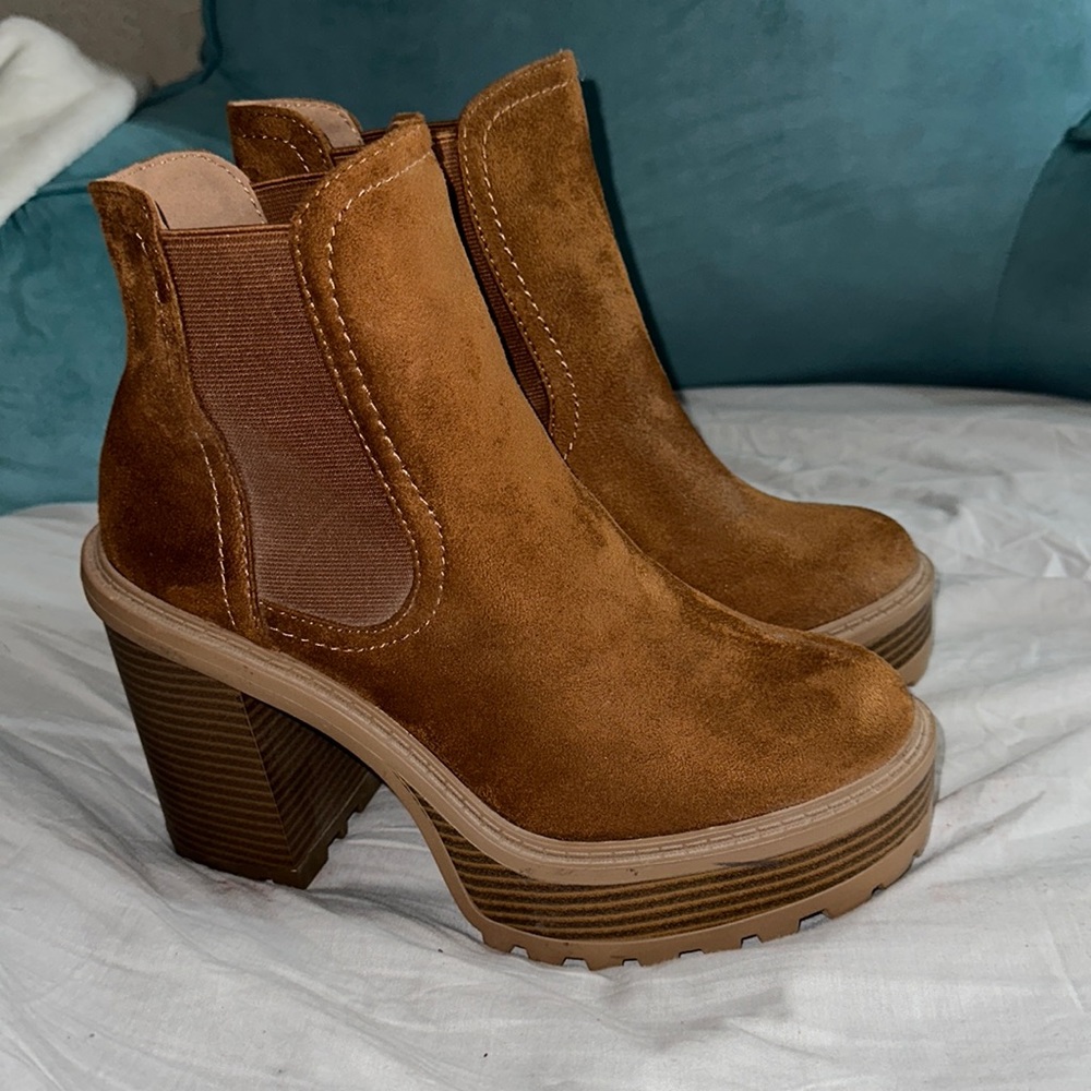 Brown Heel Booties 9